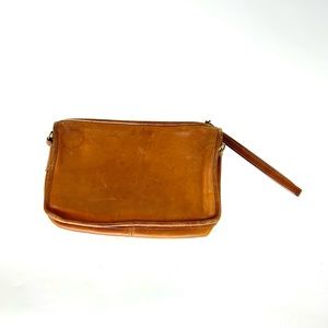 Coach Vintage 70s NYC Bonnie Cashin Large Leather Wristlet Portfolio Clutch Bag